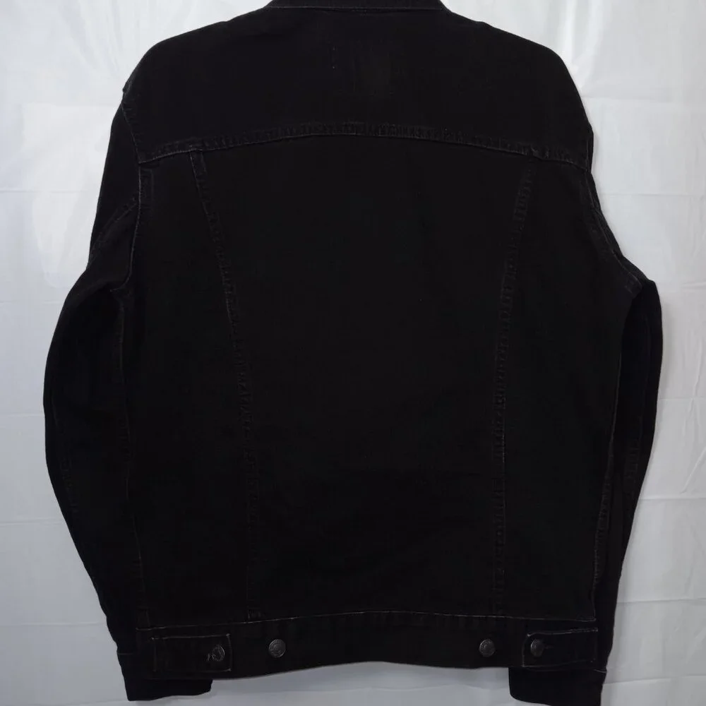 ZARA MEN'S BUTTON UP BLACK DENIM JACKET - Picture 9 of 11